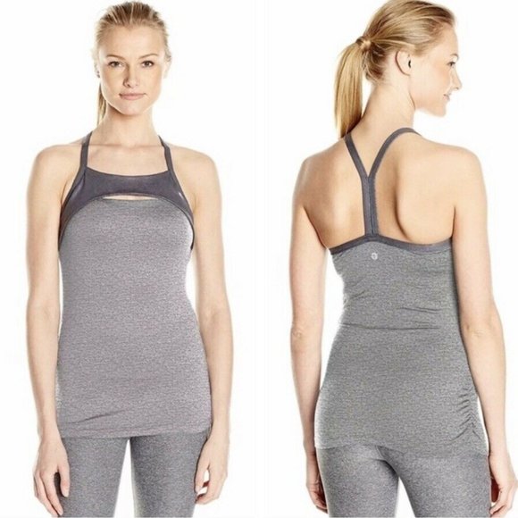 manduka Tops - Manduka Yoga Surihaku Cami Tank Top Heather Gray L